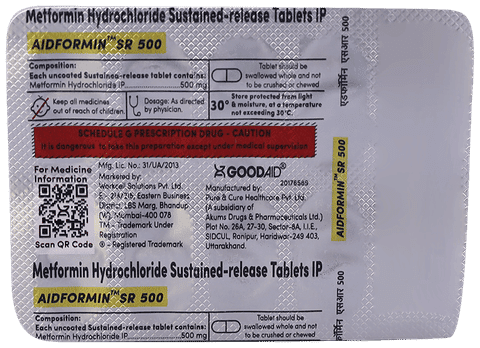 Aidformin SR 500 Tablet