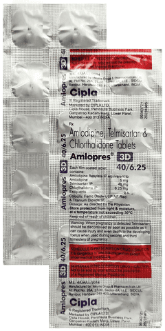 Amlopres 3D 40mg/5mg/6.25mg Tablet