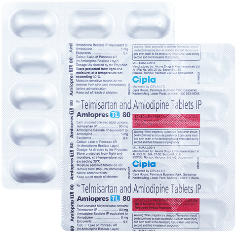 Amlopres TL 80mg/5mg Tablet