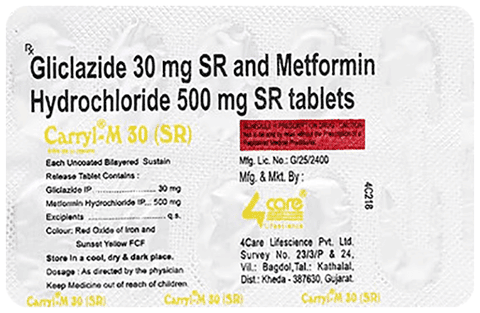 Carryl M 30mg/500mg Tablet SR