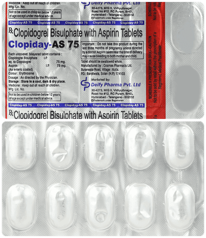 Clopiday AS 75mg/75mg Tablet