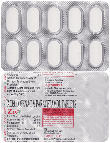 Zix P 100mg/325mg Tablet