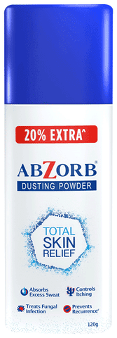 Abzorb Anti Fungal Dusting Powder | Absorbs Excess Sweat | Controls Itching | Derma Care | Manages Fungal Infections