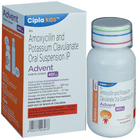 Advent Forte 457mg Syrup Tangy Orange