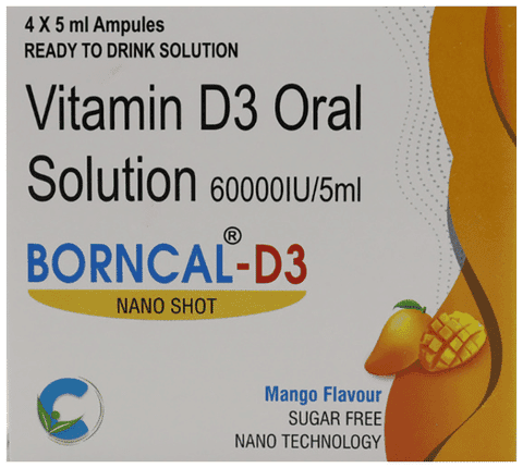 Borncal D3 Nano Shot (5ml Each) Mango Sugar Free