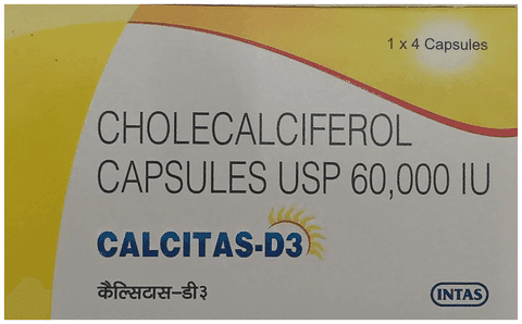 Calcitas -D3 Soft Gelatin Capsule from Intas for Bone, Joint and Muscle Care
