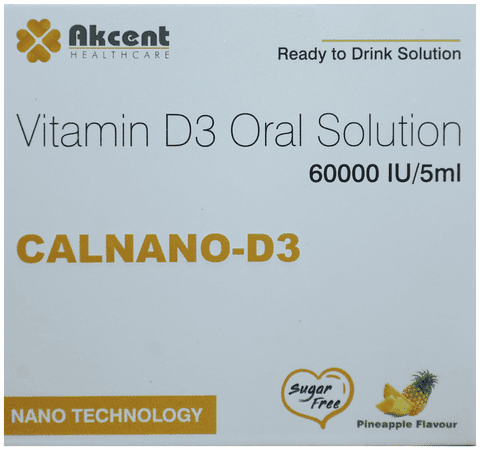 Calnano-D3 Oral Solution (5ml Each) Pineapple Sugar Free