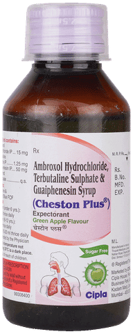 Cheston Plus Expectorant Green Apple Sugar Free