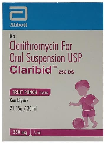 Claribid 250 DS Oral Suspension Combipack Fruit Punch