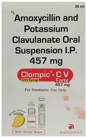 Clompic-CV Forte 457mg Dry Syrup Mango