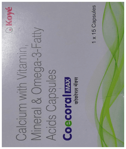 Coecoral Max with Calcium, Vitamins, Minerals & Omega 3 Fatty Acids | For Bone & Joint Health | Capsule