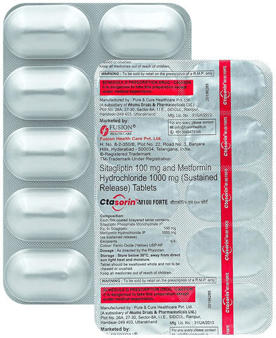 Ctasorin M Forte 100mg/1000mg Tablet