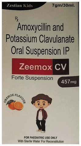 Zeemox CV Forte 457mg Oral Suspension Orange