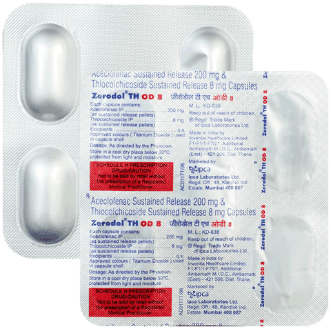 Zerodol TH OD 200 mg/8 mg Capsule SR