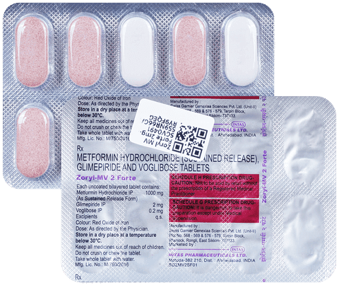 Zoryl MV Forte 2mg/1000mg/0.2mg Tablet