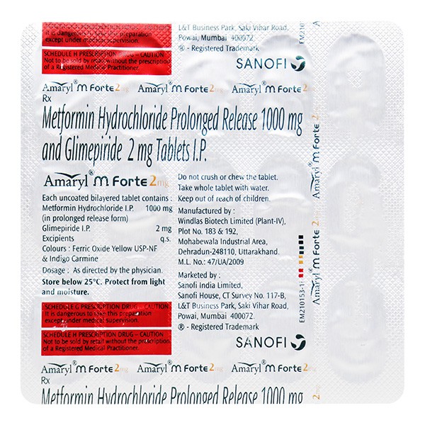 AMARYL M FORTE 2MG TABS