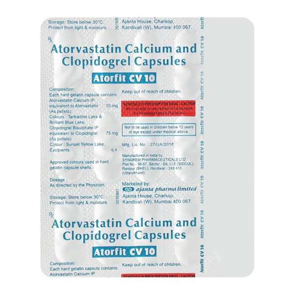 ATORFIT CV 10MG CAPSULES 15`S