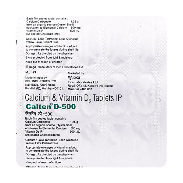 CALTEN D 500MG TAB 15