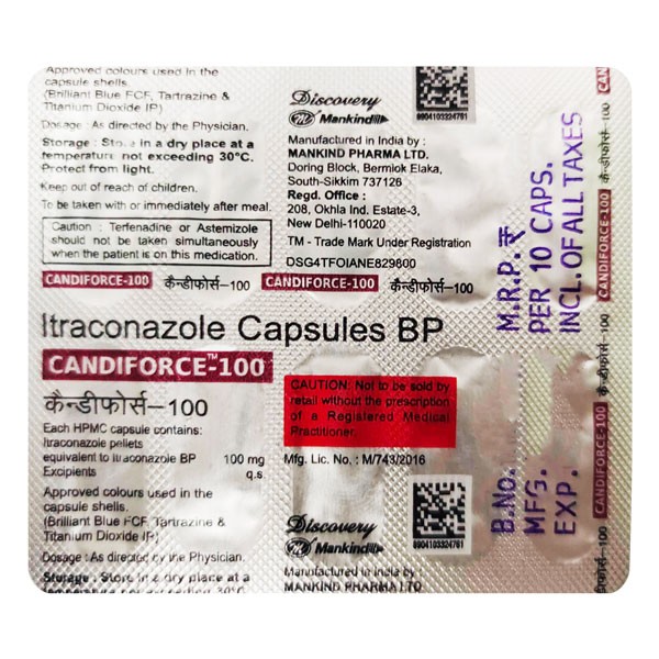 CANDIFORCE 100MG CAPSULE 10S