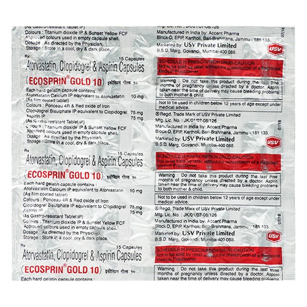 ECOSPRIN GOLD -20MG 15`S