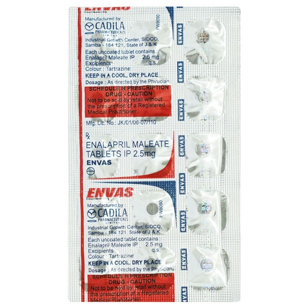 ENVAS 2.5MG TABS 15`S