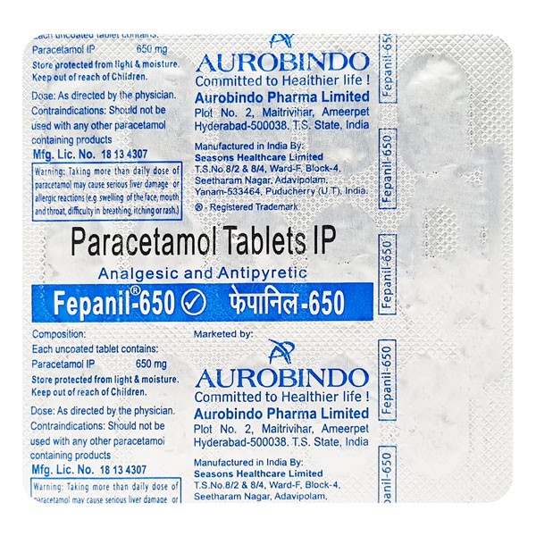 FEPANIL 650MG TABS 15`S