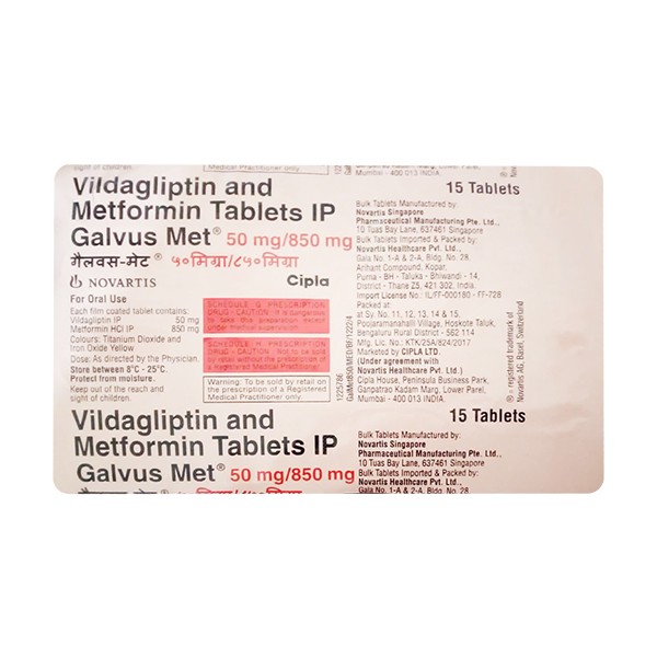 GALVUSMET 50/850MG 15`S