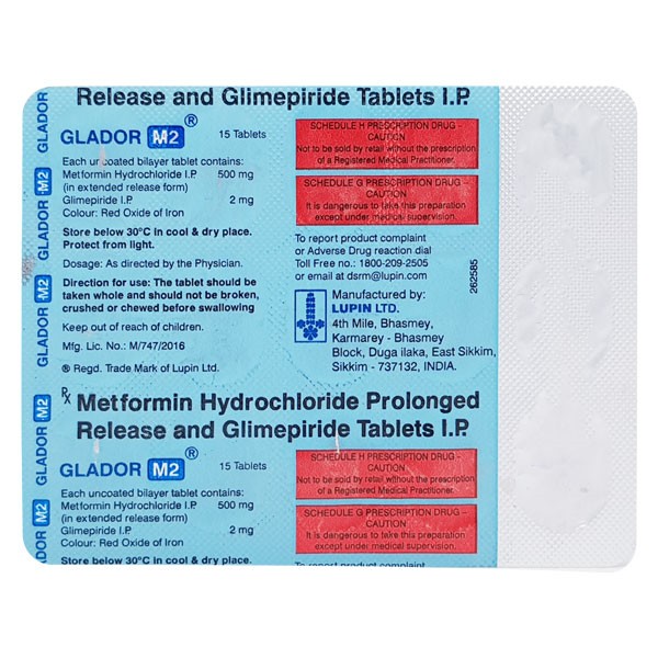GLADOR M2 MG TABLETS 15