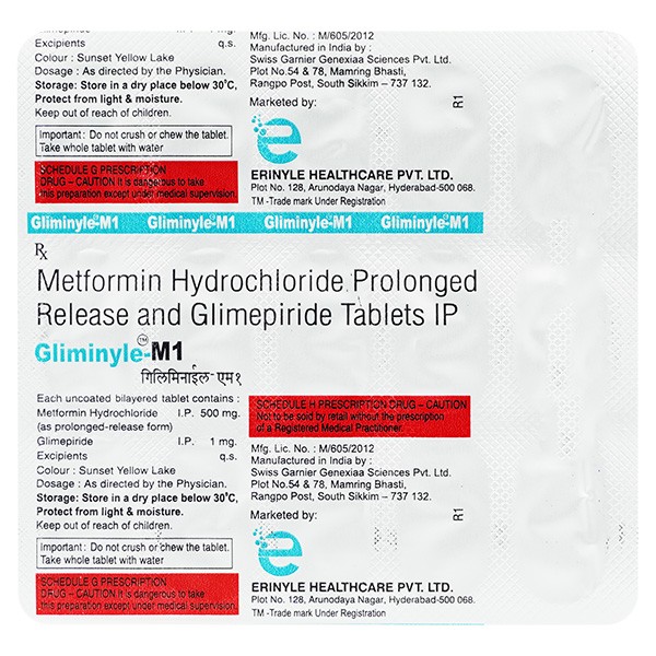 GLIMINYLE M 1MG TAB 10 S