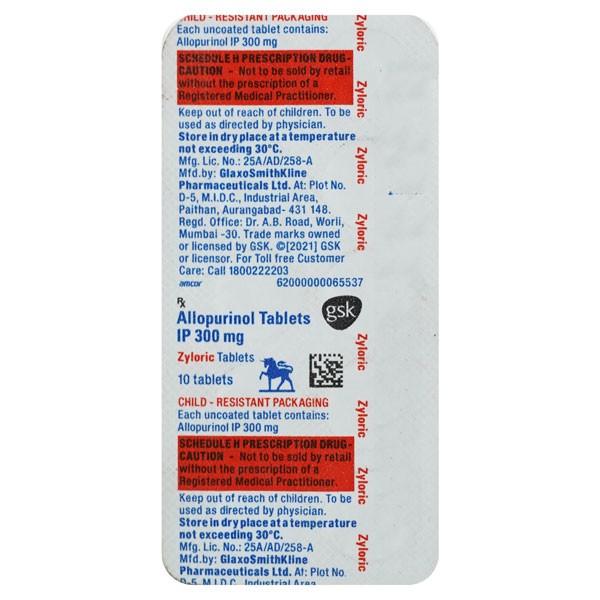 ZYLORIC 300MG TABS 10`S